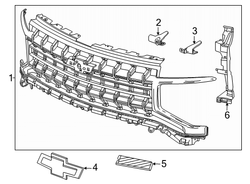2025 Chevy Suburban Grille & Components Diagram 3 - Thumbnail