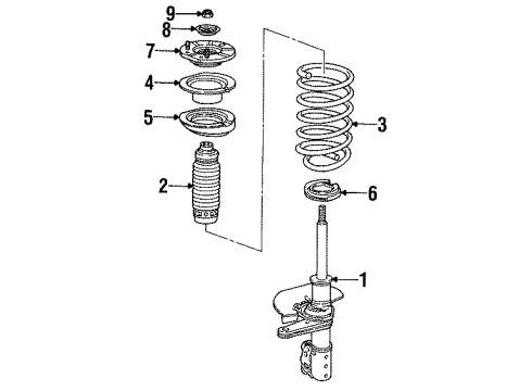 1992 Oldsmobile Achieva Upper Mount, Front Diagram for 22145613