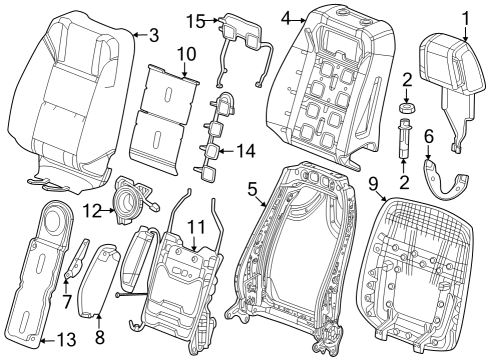 2025 GMC Sierra 3500 HD Driver Seat Components Diagram