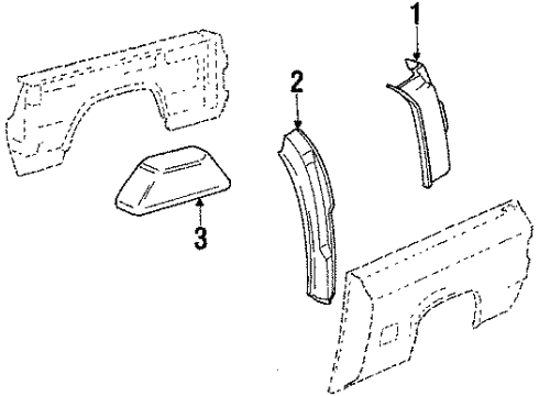 1987 Chevy Blazer Inner Structure - Quarter Panel Diagram
