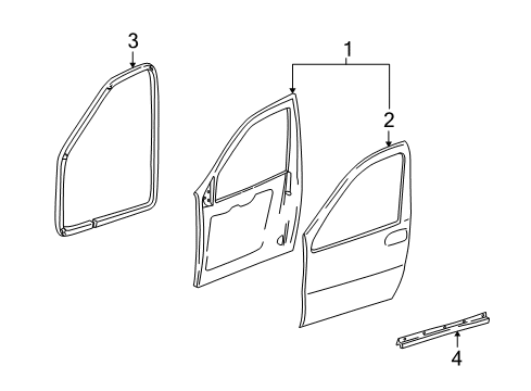 2006 Buick Terraza Door & Components Diagram