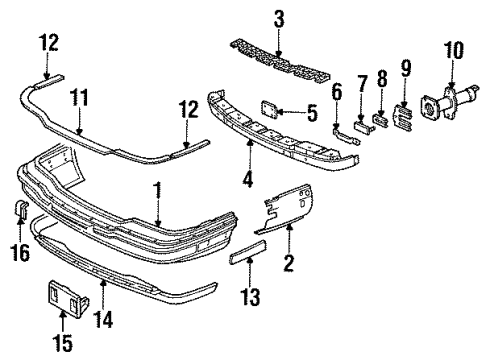 1994 Buick Park Avenue Bumper & Components - Front Diagram