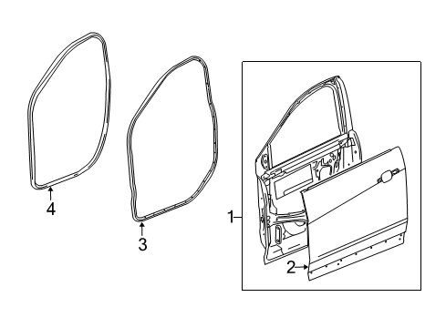 2020 Chevy Traverse Door Shell, Front Passenger Side Diagram for 84847912