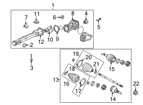 2007 Saturn Outlook Axle & Differential - Rear Diagram