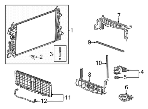 2021 Chevy Trailblazer Radiator & Components Diagram