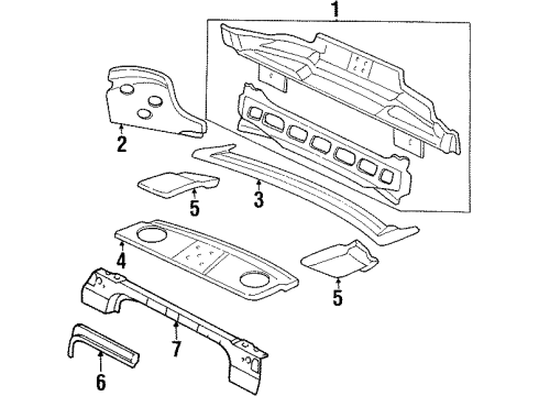1998 Oldsmobile Cutlass Rear Body Panel Diagram for 22661407