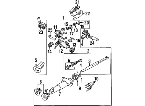 1992 Oldsmobile Achieva Shaft Assembly Diagram for 26031883