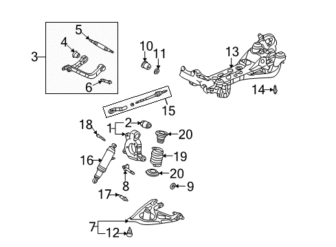 2006 Saturn Relay Rear Suspension Components Diagram