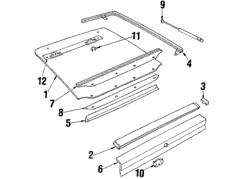 1987 Buick Skyhawk Glass Diagram for 20608729