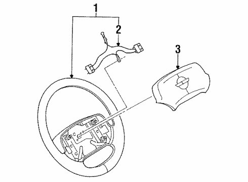 1995 Chevy Corvette Steering Wheel & Trim Diagram