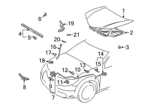 2006 Pontiac Vibe Hinge Insulator Diagram for 94852021