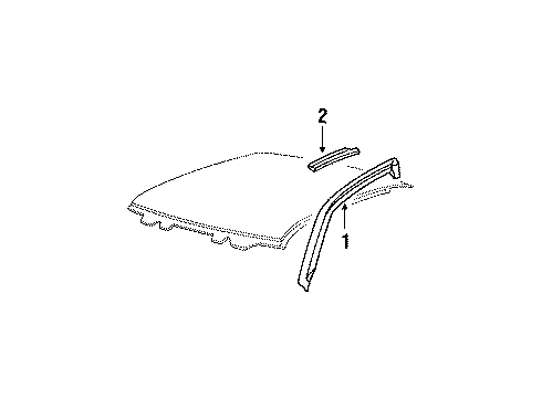 1993 Pontiac Grand Am Exterior Trim - Roof Diagram