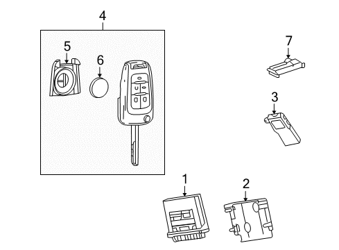 2013 Buick LaCrosse Keyless Entry Components Diagram