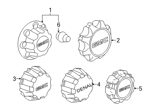 2016 GMC Sierra 3500 HD Wheel Covers & Trim Diagram