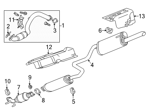 2016 Chevy Sonic Converter & Pipe Nut Diagram for 11516076
