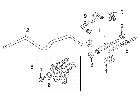2025 GMC Terrain Nozzle, Rear Window Wiper/Washer Diagram for 26354934