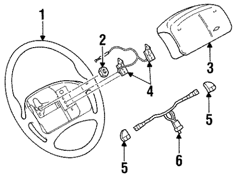 1996 Chevy Monte Carlo Steering Wheel & Trim Diagram