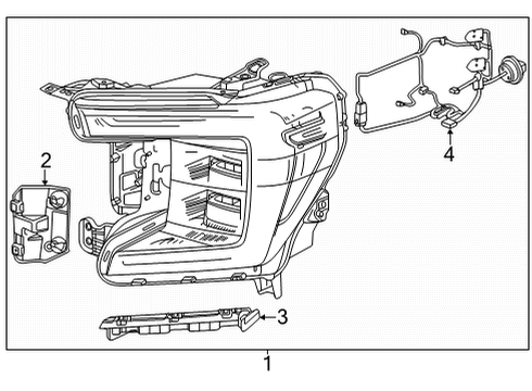 2024 GMC Yukon XL Headlamp Components Diagram