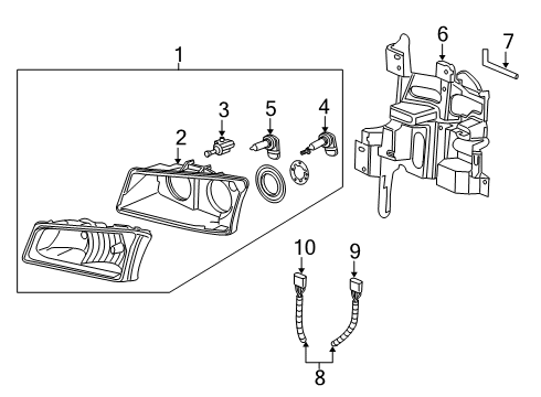 2005 Chevy Silverado 2500 HD Bulbs Diagram