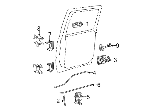 2006 Cadillac Escalade EXT Hinge Assembly, Rear Driver Side Diagram for 19354130