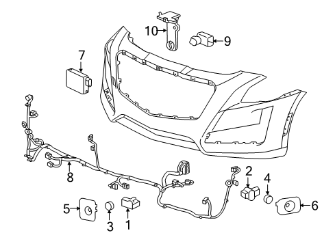 2018 Cadillac CTS Bumper & Components - Front Diagram 3 - Thumbnail