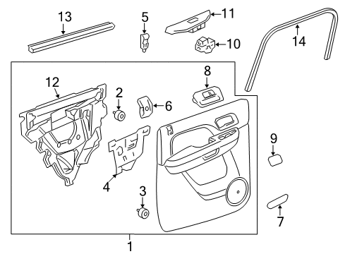 2011 Chevy Suburban 2500 Interior Trim - Rear Door Diagram