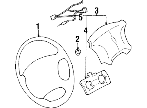 1994 Oldsmobile Achieva Steering Wheel & Trim Diagram