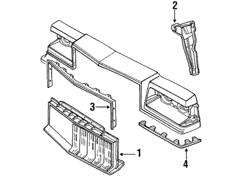 1984 Buick Electra Molding, Front Diagram for 25512078