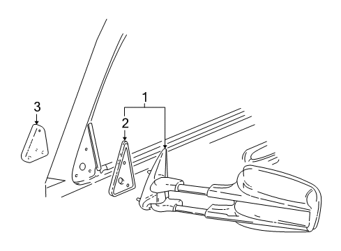 2005 Chevy Silverado 2500 HD Outside Mirrors Diagram 3 - Thumbnail