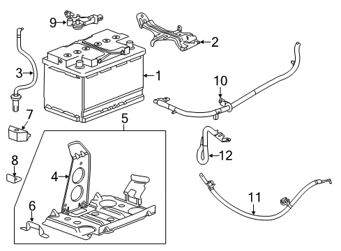 2016 Cadillac ATS Positive Cable Diagram for 84212645