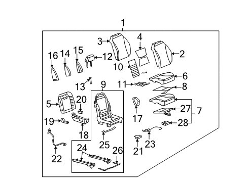 2008 Chevy Malibu Passenger Seat Components Diagram 2 - Thumbnail