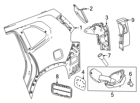 2025 GMC Acadia Housing, Fuel Tank Filler Diagram for 26437189