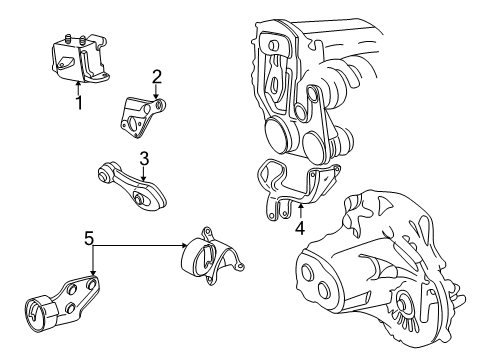 1995 Chevy Cavalier Engine & Trans Mounting Diagram 3 - Thumbnail