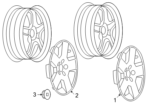2007 Saturn Aura Wheel Covers & Trim Diagram 2 - Thumbnail