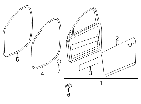 2011 Chevy Volt Door & Components Diagram