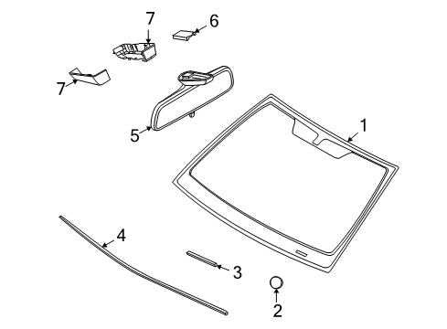 2008 Saturn Astra Glass - Windshield Diagram