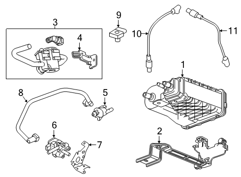 2025 GMC Sierra 1500 Pump, Fuel Tank Evaporator/Purge Control Diagram for 12734328