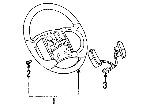 1997 Buick Riviera Steering Wheel & Trim Diagram