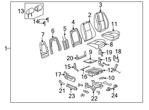 2007 Chevy Silverado 2500 HD Front Seat Components Diagram 10 - Thumbnail