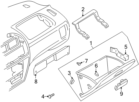 2002 Chevy Tracker Glove Box Diagram for 30023675
