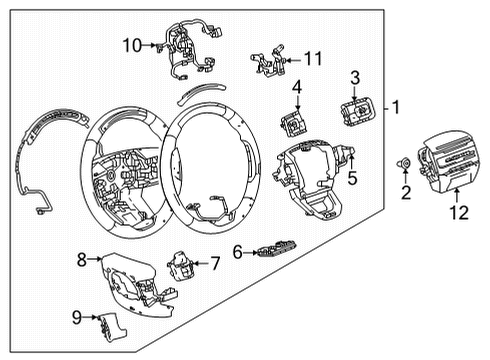 2024 GMC Hummer EV SUV Steering Wheel Diagram