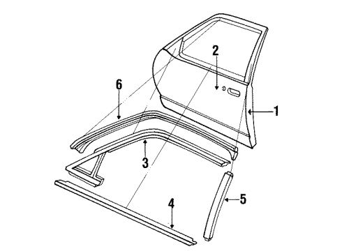 1990 Oldsmobile Toronado Door & Components Diagram