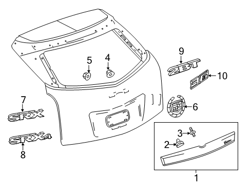 2010 Cadillac SRX Rocker Molding Retainer, Center Diagram for 15881912