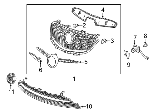 2020 Buick Envision Lane Assist Camera Bracket Diagram for 84083320