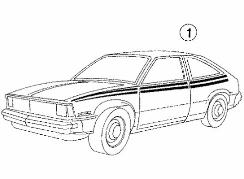 1985 Chevy Citation II Stripe Tape Diagram