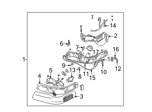 2002 Cadillac Seville Turn Signal Bulb Diagram for 15883346