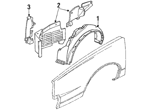 1990 Pontiac 6000 Splash Shields Diagram