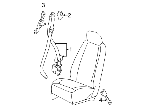 2005 Chevy Cobalt Retractor Assembly Cover, Gray Diagram for 15862239