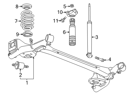2013 Chevy Sonic Shock Mount Diagram for 96853910