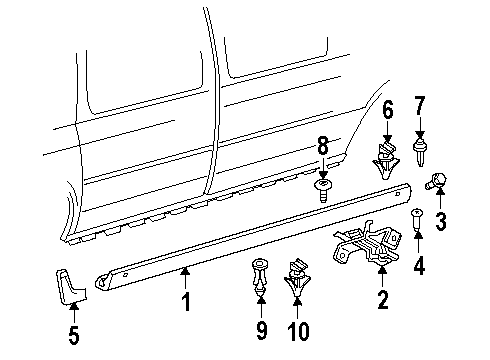 2004 Oldsmobile Silhouette Exterior Trim - Pillars Diagram
